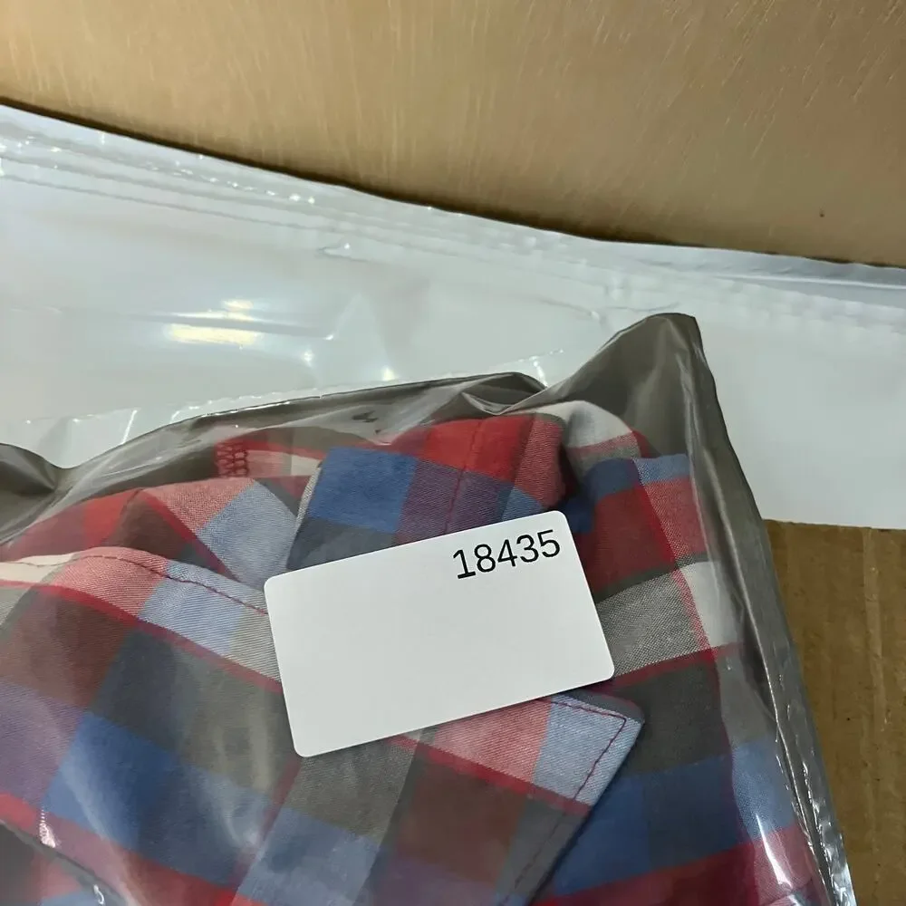 Rustler Western‎ Shirt Mens 2XL Red Blue Plaid Short Sleeve Pearl Snap